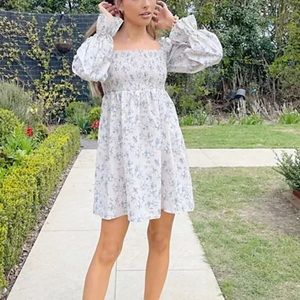 Floral Shirred Mini dress